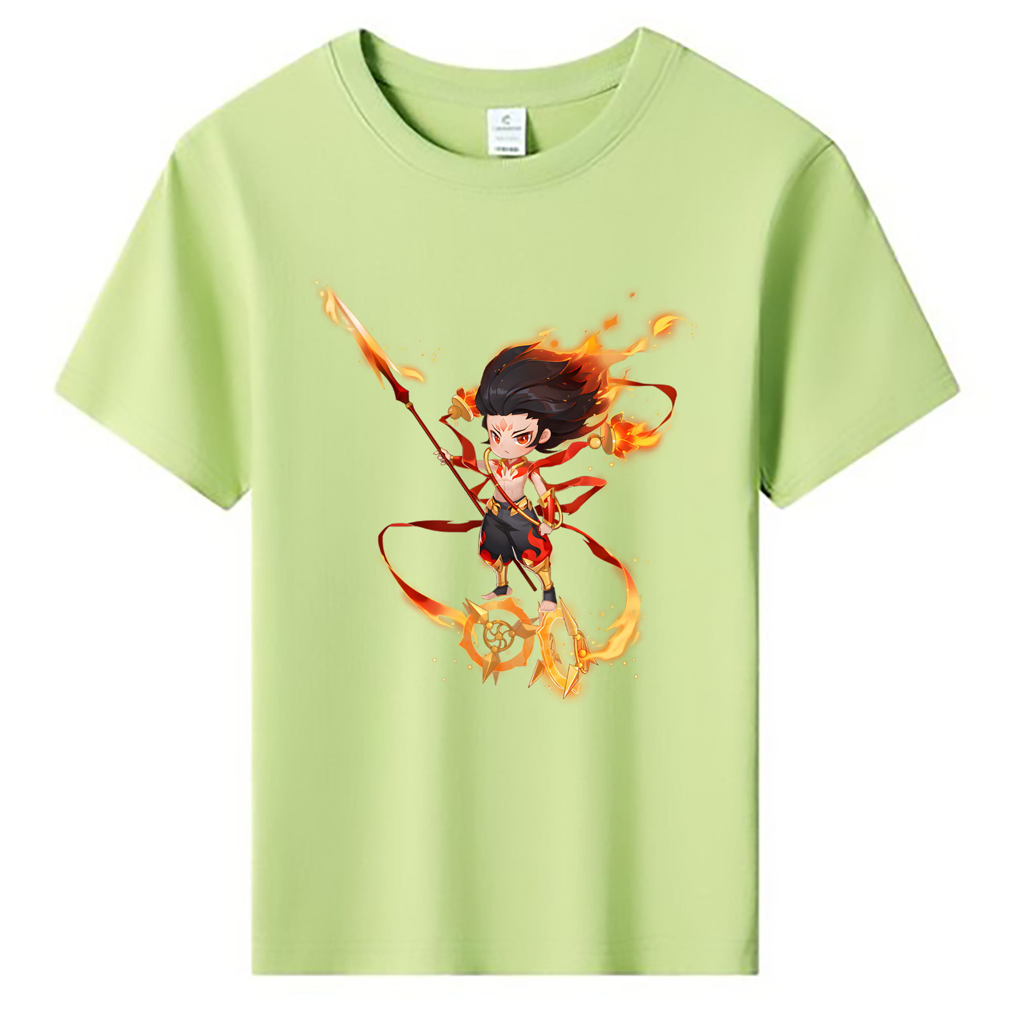 （画像用） Ne Zha 2 ナタ 魔童の大暴れ 綿100％キッズTシャツ（フロントプリント）